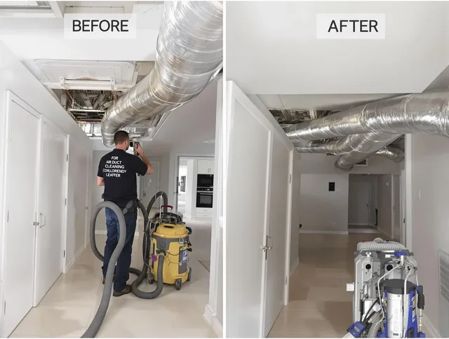 Sharon Air Duct Cleaning professional performing thorough air duct cleaning in Sharon