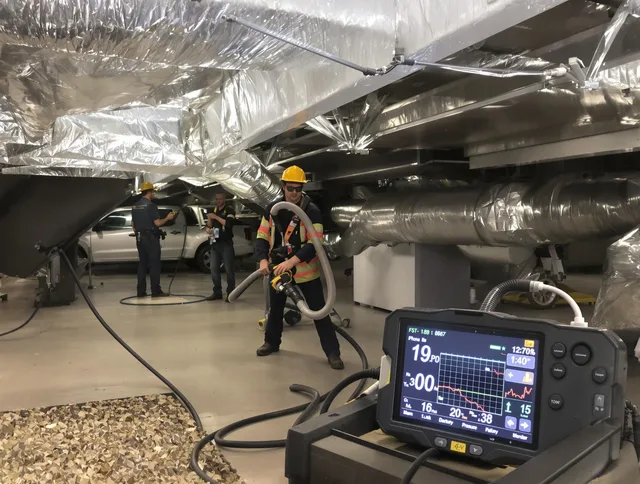Professional negative pressure duct cleaning by Sharon Air Duct Cleaning in Sharon