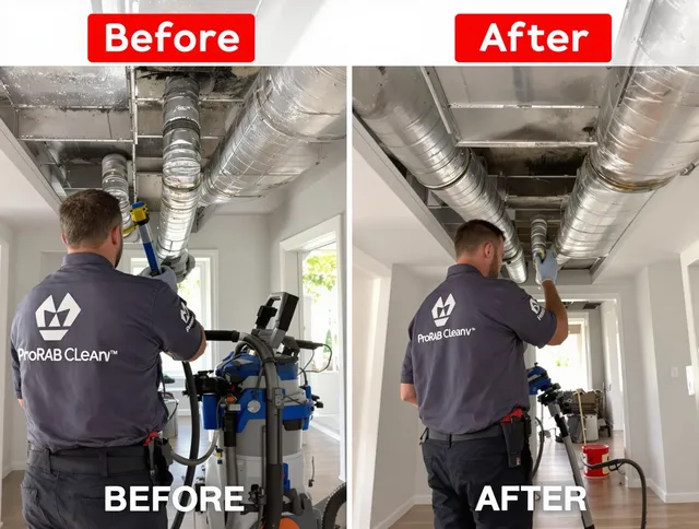 Sharon Air Duct Cleaning expert performing thorough residential duct cleaning in a Sharon home